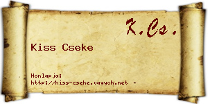 Kiss Cseke névjegykártya